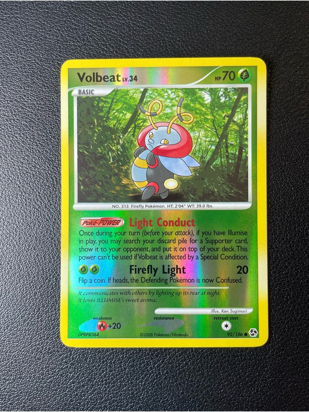 Volbeat #92/Reverse Holo/Pokemon Great Encounters